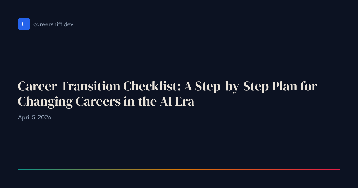 Career Transition Checklist: A Step-by-Step Plan for Changing Careers ...